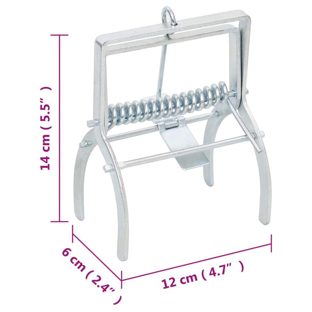 Trampas para topos 10 unidades acero galvanizado plateado