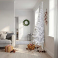 Medio árbol de Navidad artificial con soporte PVC blanco 180 cm