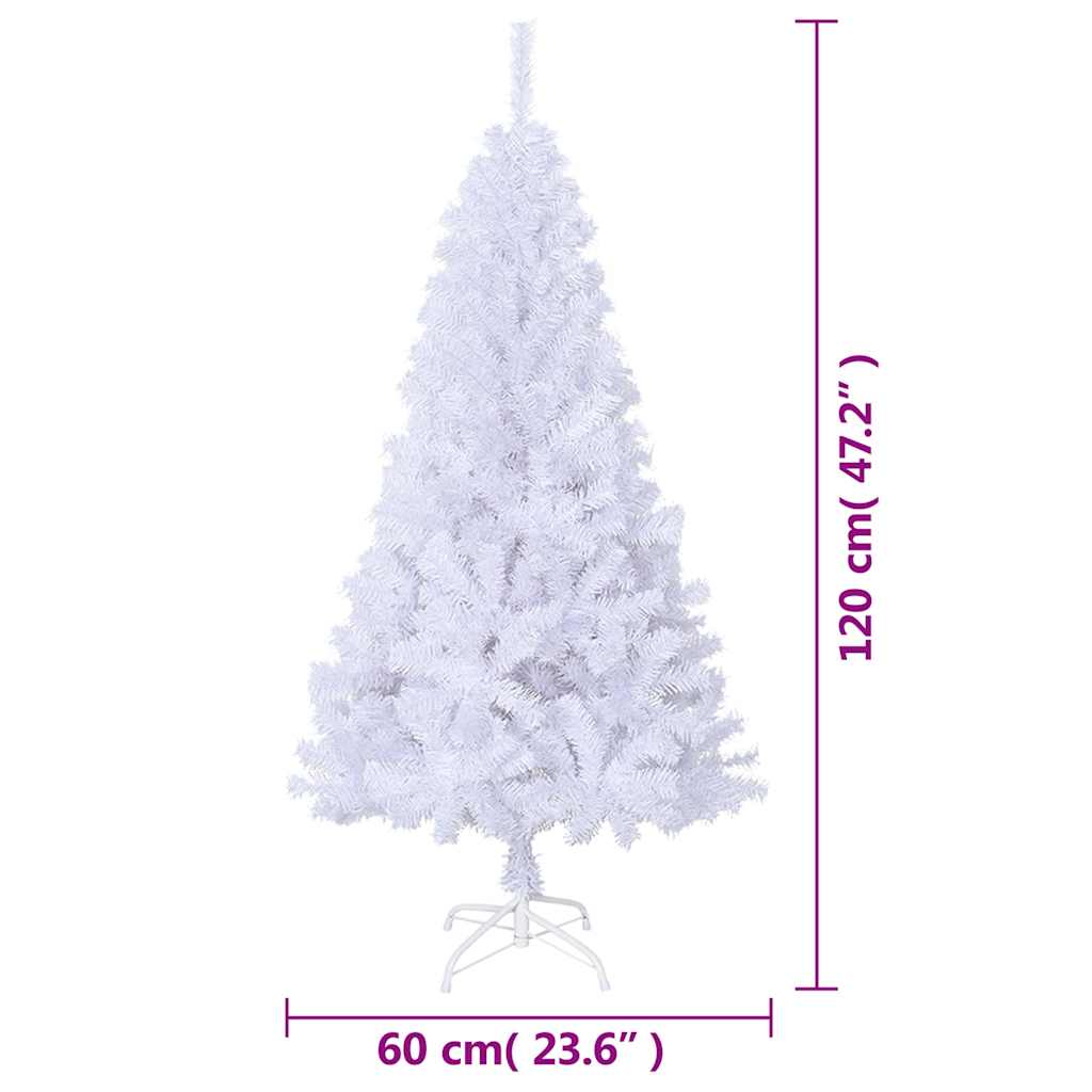 Árbol de Navidad artificial con ramas gruesas PVC blanco 120 cm