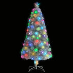 Árbol de Navidad artificial con luces fibra óptica blanco 120cm