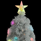 Árbol de Navidad artificial con luces fibra óptica blanco 120cm