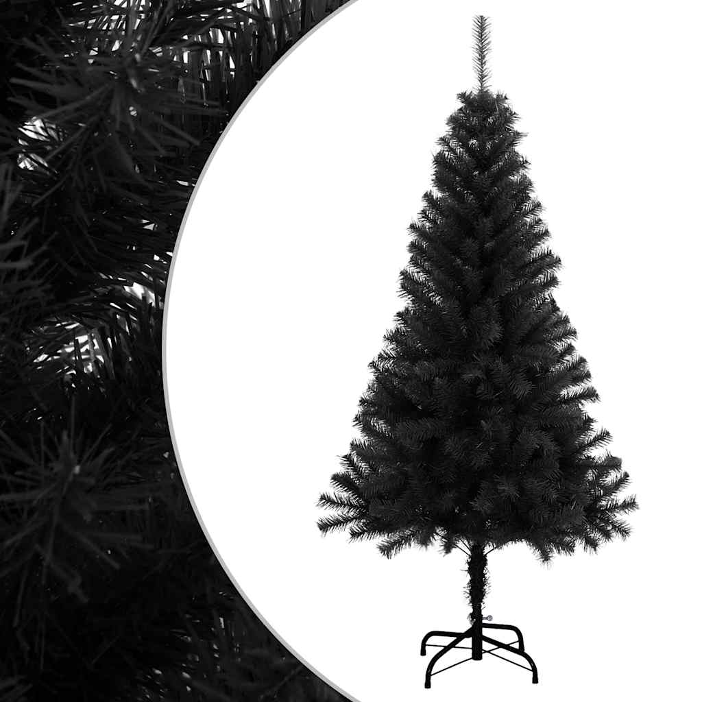 Árbol de Navidad artificial con soporte PVC negro 120 cm