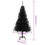 Árbol de Navidad artificial con soporte PVC negro 120 cm
