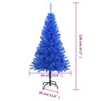 Árbol de Navidad artificial con soporte PVC azul 120 cm