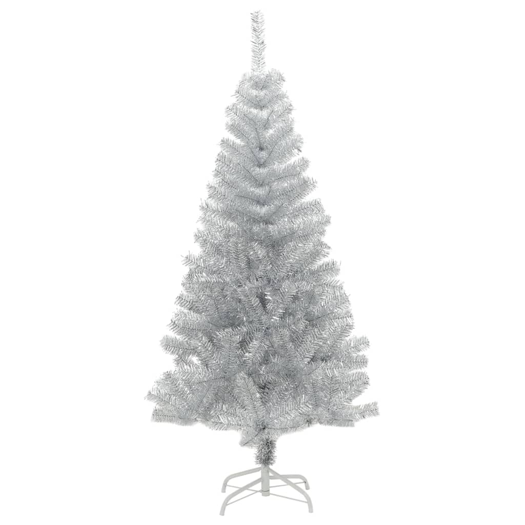 Árbol de Navidad artificial con soporte plateado PET 120 cm