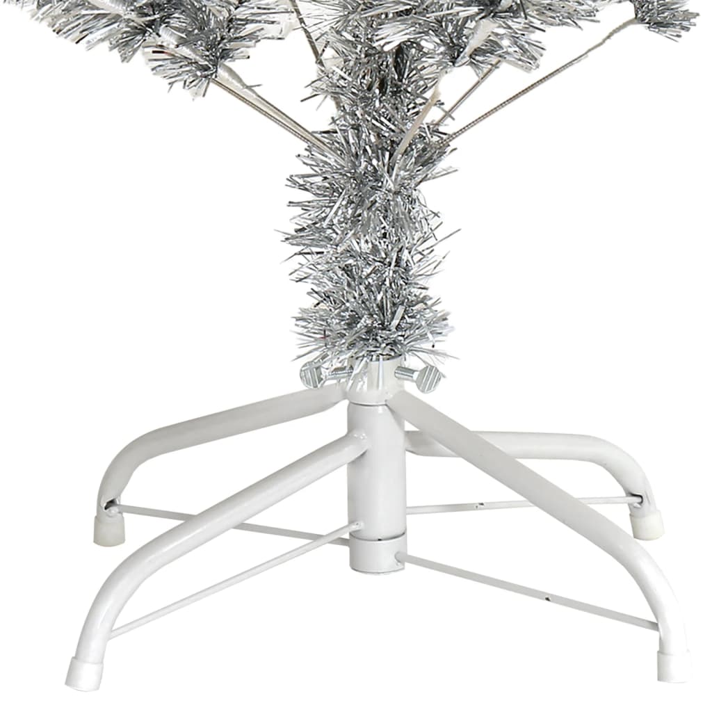 Árbol de Navidad artificial con soporte plateado PET 120 cm