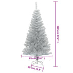 Árbol de Navidad artificial con soporte plateado PET 120 cm