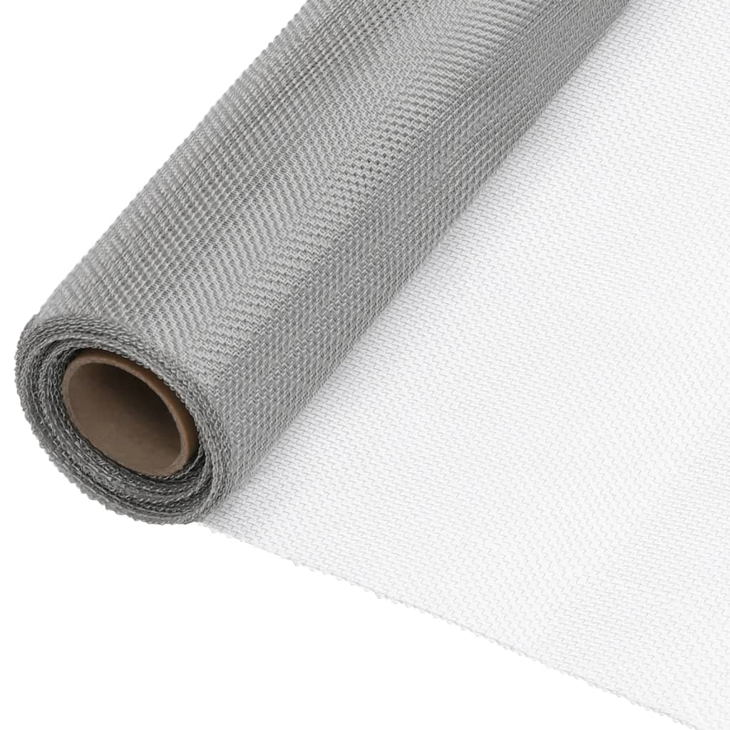 Malla mosquitera de acero inoxidable plateada 100x2000 cm