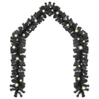 Guirnalda de Navidad con luces LED negro 10 m