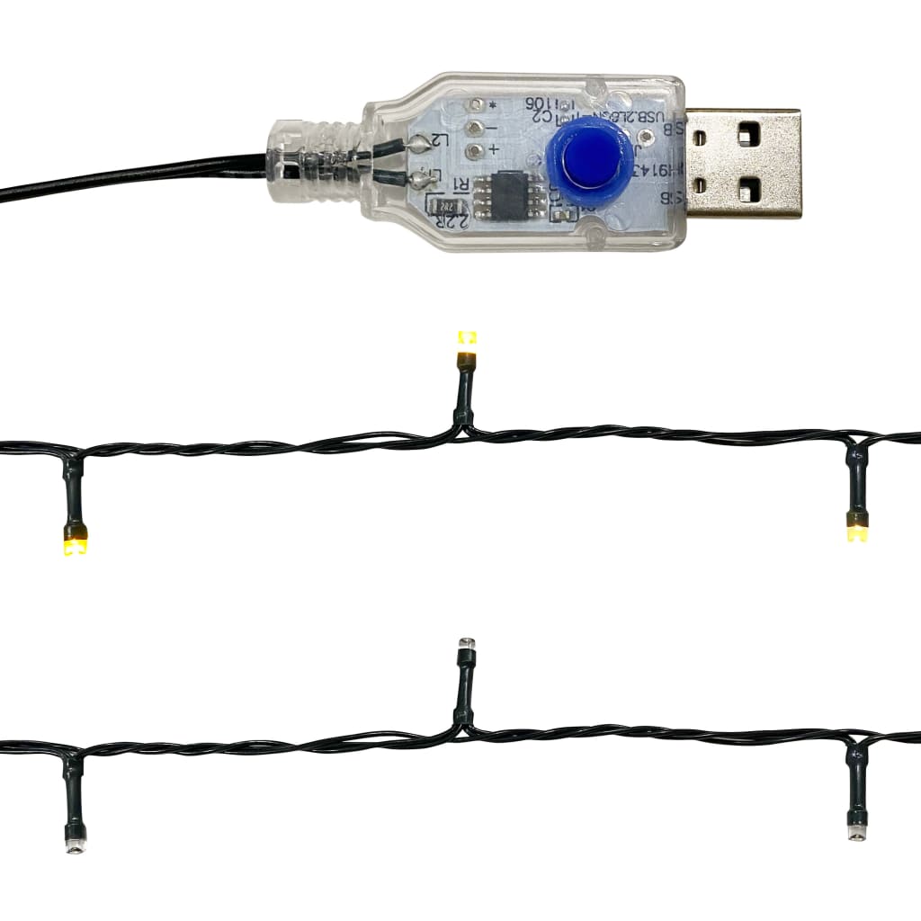 Guirnalda de Navidad con luces LED azul 10 m