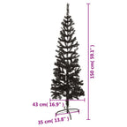 Árbol de Navidad delgado negro 150 cm