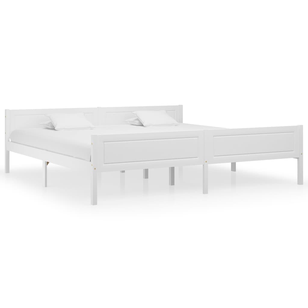Cama sin colchón madera maciza de pino blanca 180x200 cm