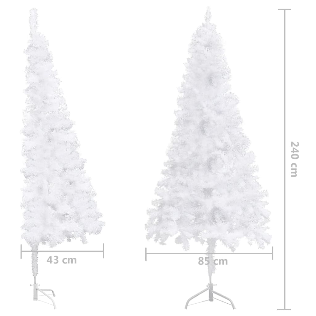 Árbol de Navidad artificial de esquina blanco 240 cm PVC