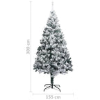 Árbol de Navidad artificial con nieve PVC verde 300 cm