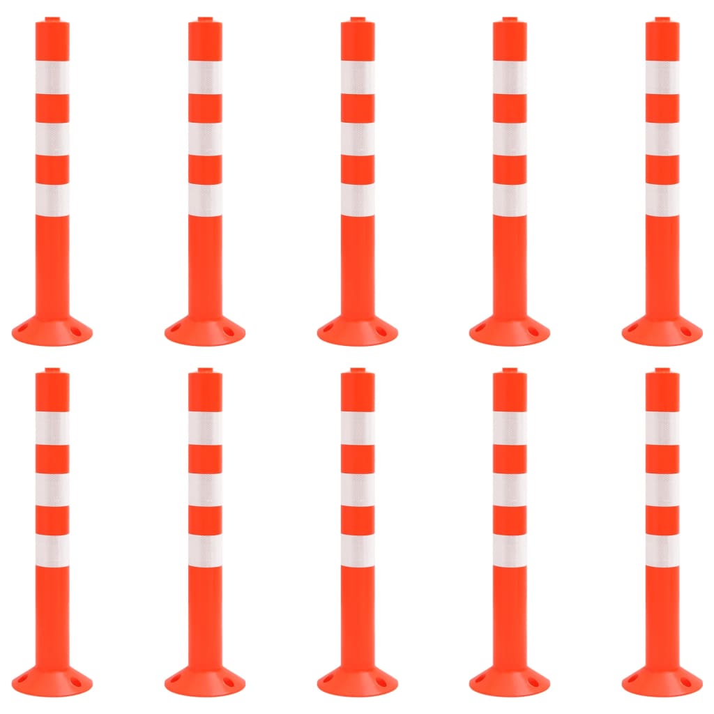 Bolardos de control de tráfico 10 unidades PE 75 cm