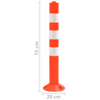 Bolardos de control de tráfico 10 unidades PE 75 cm