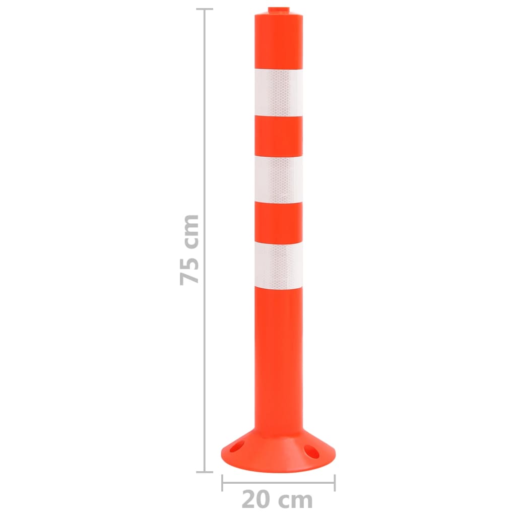 Bolardos de control de tráfico 10 unidades PE 75 cm