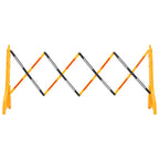 Barrera de tráfico plegable amarillo y negro 250x38x96 cm