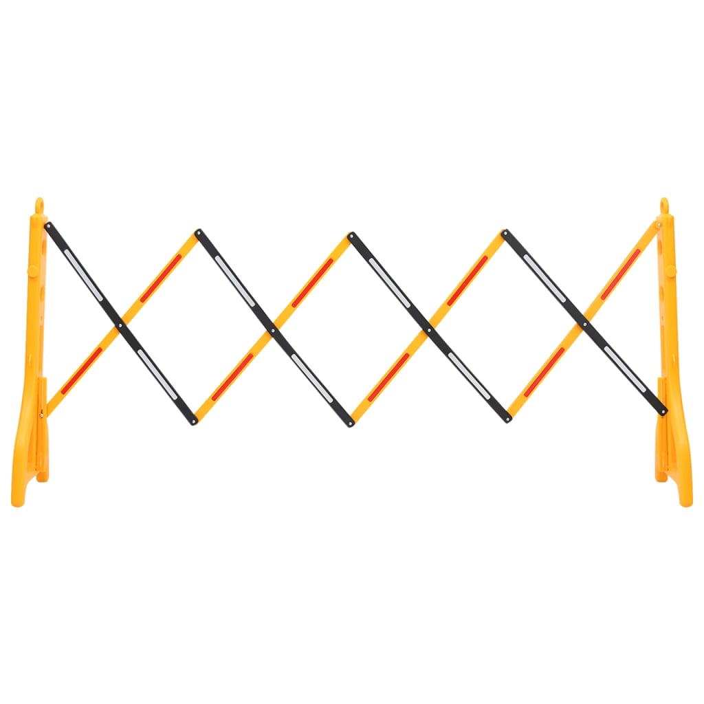 Barrera de tráfico plegable amarillo y negro 250x38x96 cm