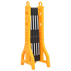 Barrera de tráfico plegable amarillo y negro 250x38x96 cm