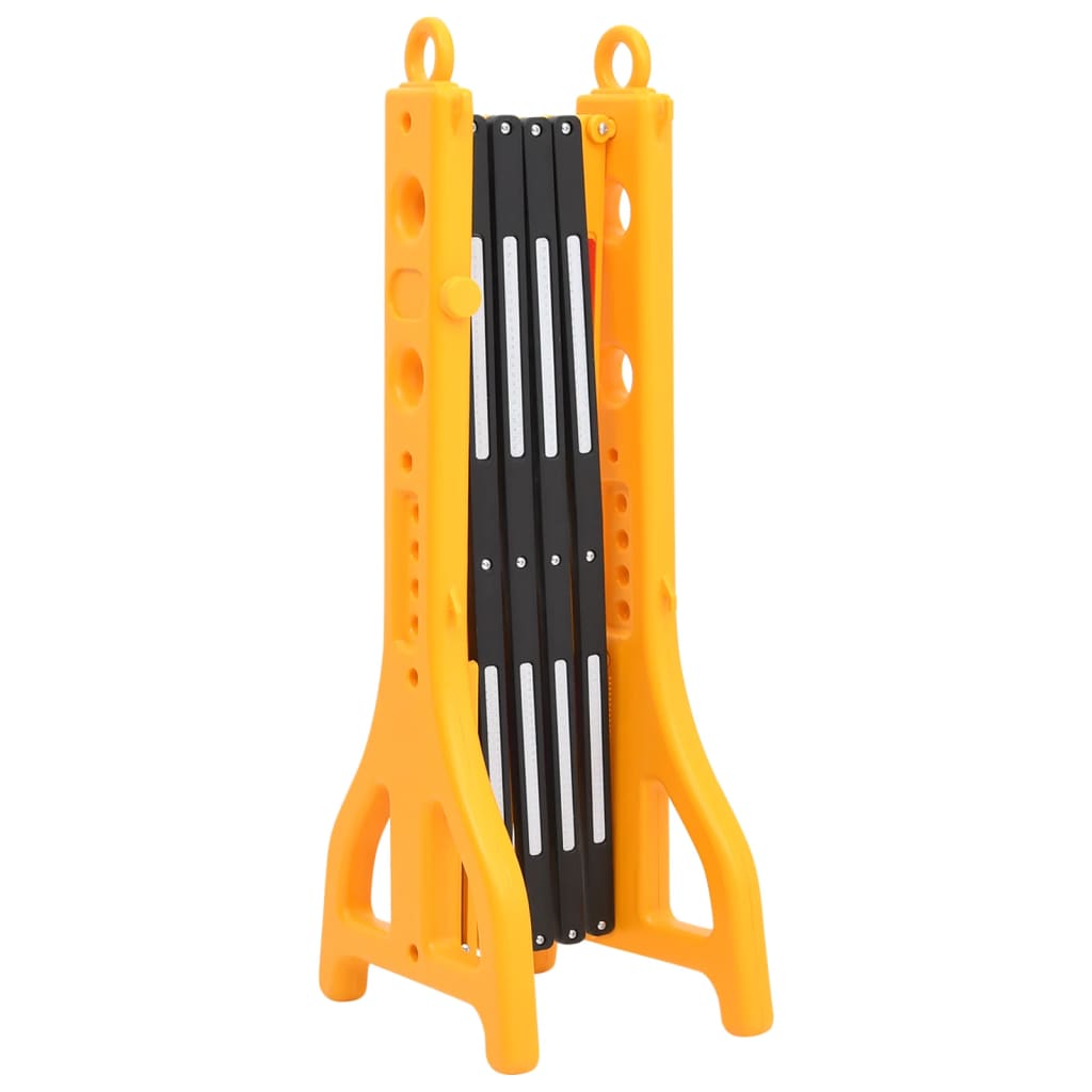 Barrera de tráfico plegable amarillo y negro 250x38x96 cm