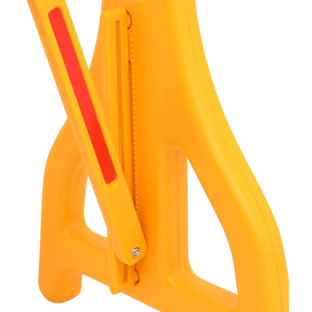 Barrera de tráfico plegable amarillo y negro 250x38x96 cm