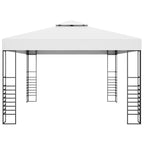 Cenador con tira de luces LED blanco 4x3x2,7 m