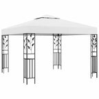 Carpa cenador de jardín con tira de luz LED 3x3 m blanco