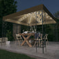 Carpa cenador de jardín con tira de luz LED 3x3 m blanco