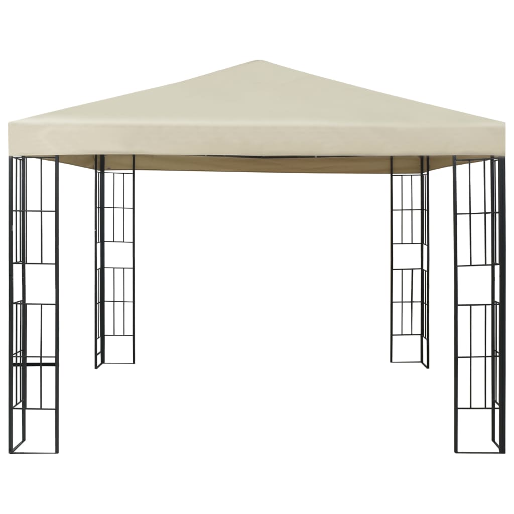 Cenador con tira de luces LED 3x3 m crema