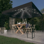 Cenador con tira de luces LED 3x3 m crema