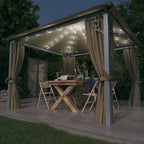 Carpa de jardín con cortinas hexagonal 360x265 cm