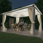 Carpa de jardín con cortinas hexagonal 360x265 cm