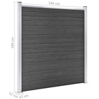 JSet de paneles de valla WPC negro 965x(105-186) cm