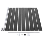 JSet de paneles de valla WPC negro 965x(105-186) cm