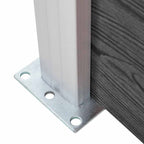 JSet de paneles de valla WPC negro 965x(105-186) cm