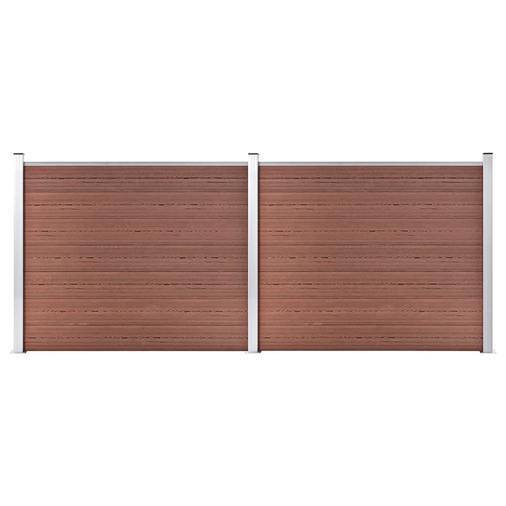 JSet de paneles de valla WPC negro 965x(105-186) cm