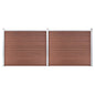 JSet de paneles de valla WPC negro 965x(105-186) cm