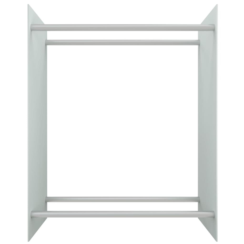 Leñero de vidrio templado blanco 80x35x100 cm