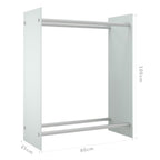 Leñero de vidrio templado blanco 80x35x100 cm