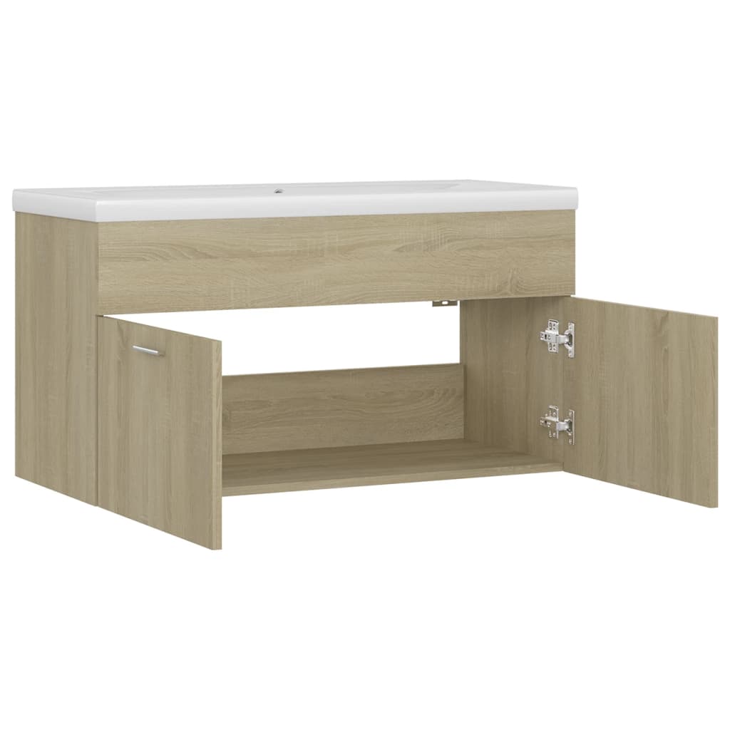 Mueble con lavabo madera de ingeniería roble Sonoma