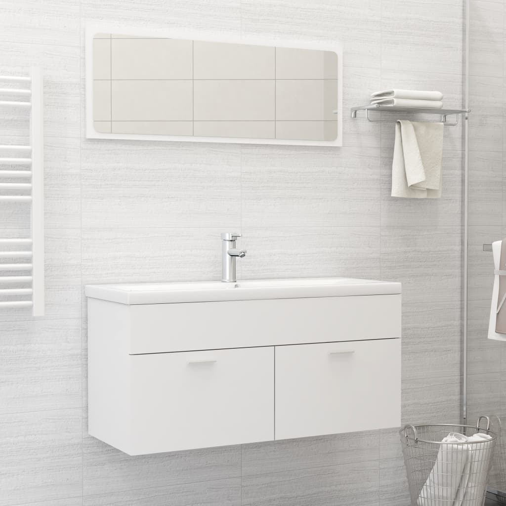 Mueble con lavabo madera de ingeniería blanco