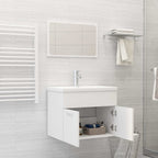 Juego de muebles de baño madera de ingeniería blanco