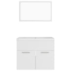 Juego de muebles de baño madera de ingeniería blanco