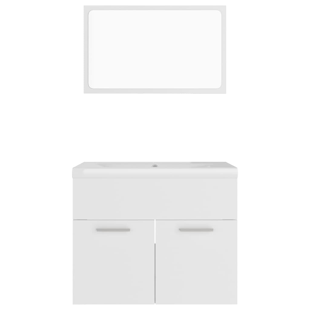 Juego de muebles de baño madera de ingeniería blanco
