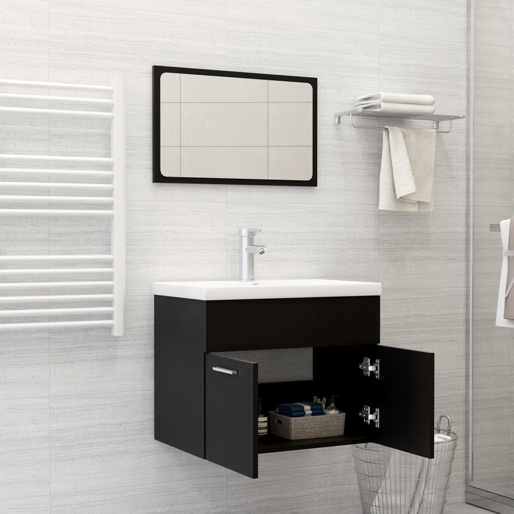 Conjunto de móveis de casa de banho madeira processada branco