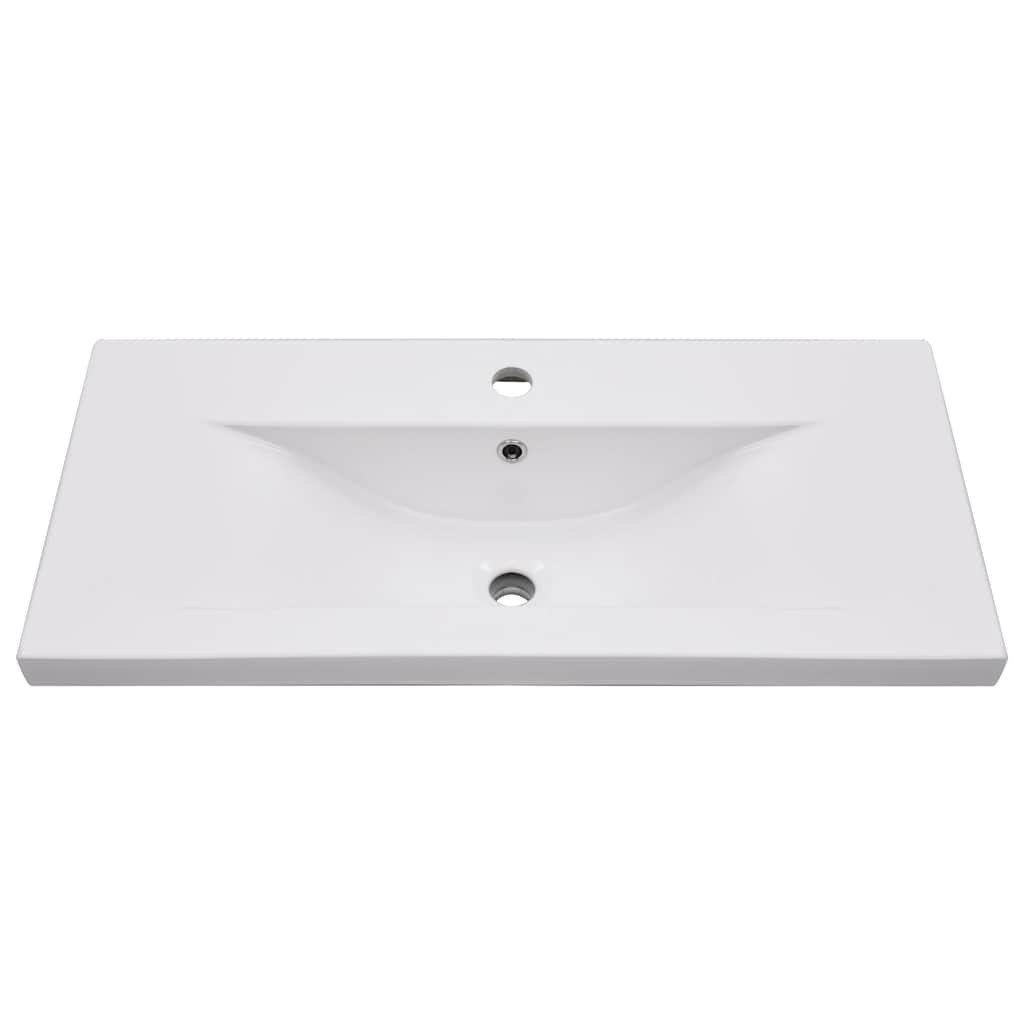 Set de muebles de baño madera ingeniería blanco y roble Sonoma