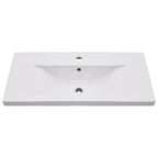 Set de muebles de baño madera ingeniería blanco y roble Sonoma