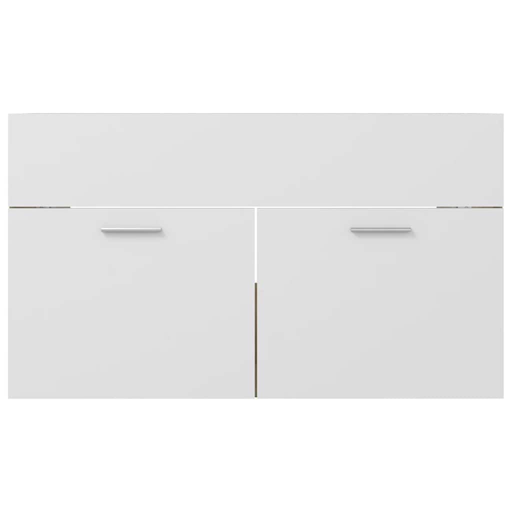 Set de muebles de baño madera ingeniería blanco y roble Sonoma