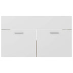 Set de muebles de baño madera ingeniería blanco y roble Sonoma